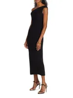 Jaman Draped One-Shoulder Midi-Dress