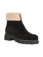 Abba 38MM Suede & Shearling Lug-Sole Boots