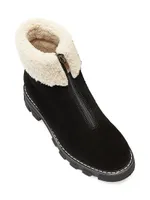 Abba 38MM Suede & Shearling Lug-Sole Boots