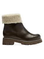 Abba 38MM Leather & Shearling Lug-Sole Boots