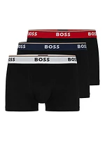 Three-pack of stretch-cotton trunks with logo