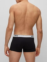 Three-pack of stretch-cotton trunks with logo