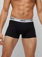 Three-pack of stretch-cotton trunks with logo