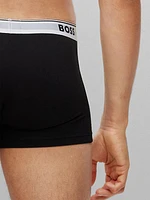 Three-pack of stretch-cotton trunks with logo