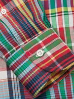 Madras Plaid Button-Up Shirt