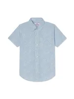 Little Boy's & Owen Liberty Poplin Short-Sleeve Button-Up Shirt