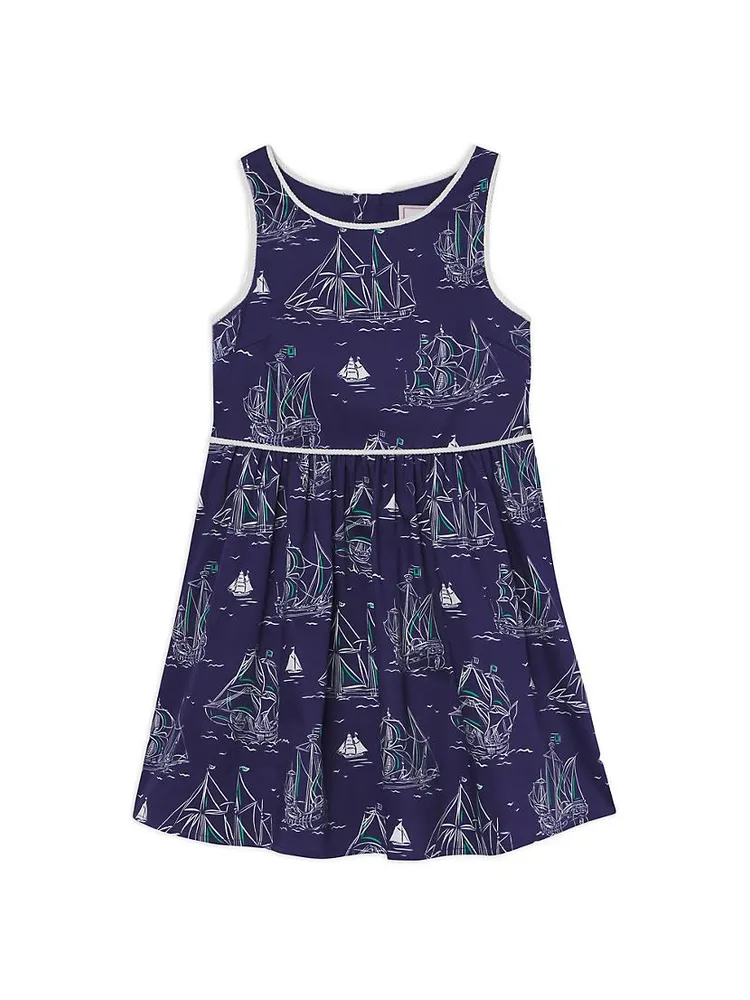 Little Girl's & Charlotte Commodore Print Dress