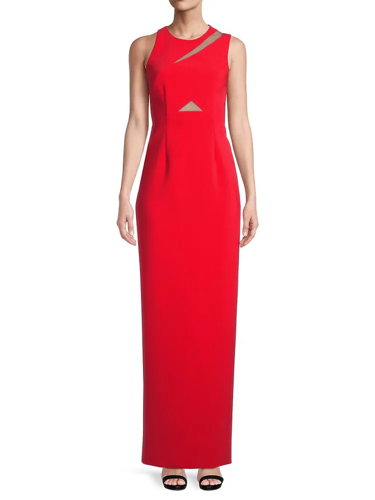 Octavia Slashed Stretch Crepe Column Gown