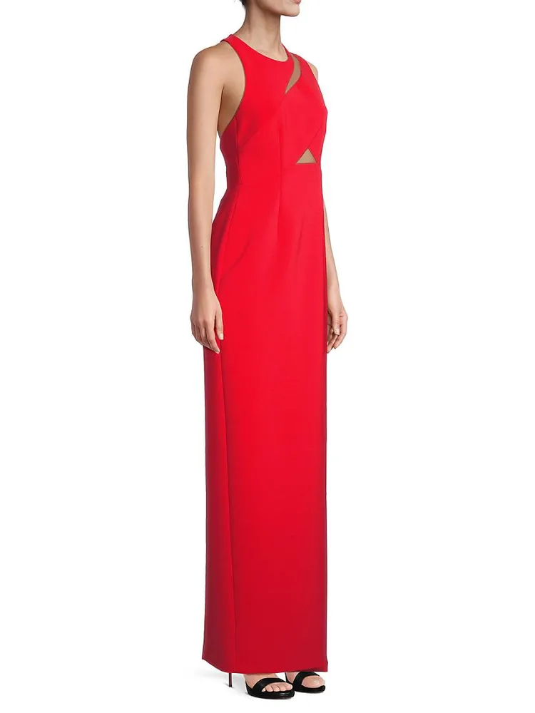 Octavia Slashed Stretch Crepe Column Gown