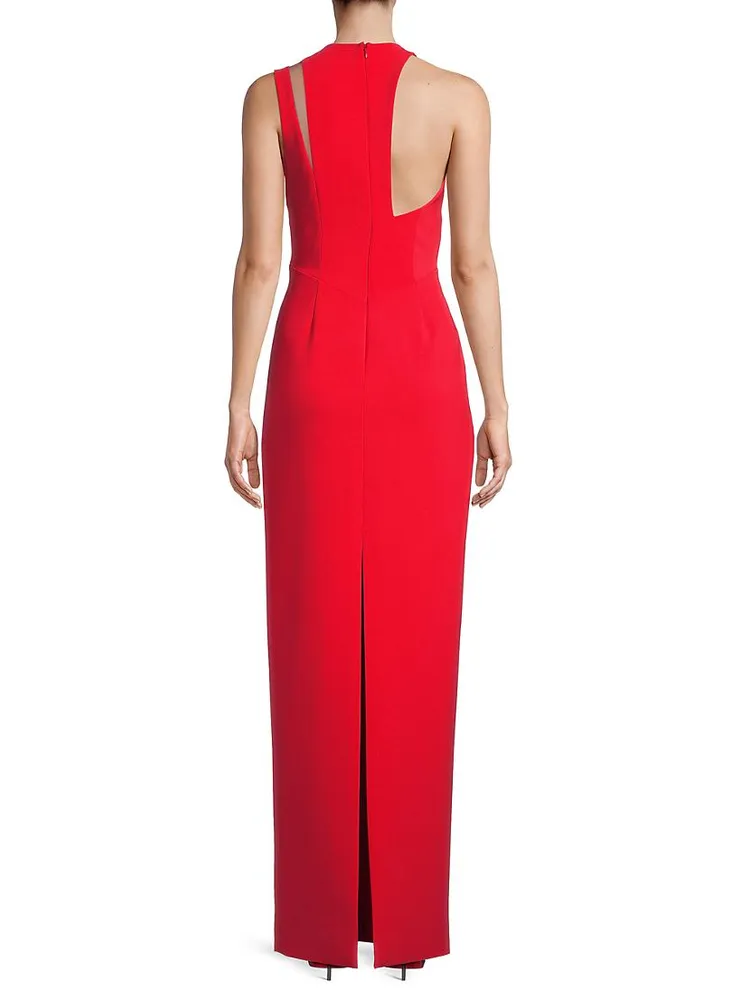 Octavia Slashed Stretch Crepe Column Gown