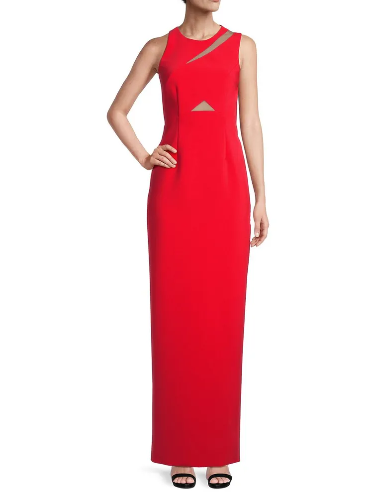 Octavia Slashed Stretch Crepe Column Gown