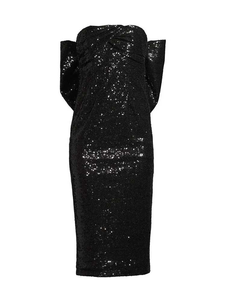 Loulou Sequined Bow-Back Midi-Dress