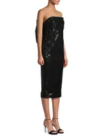 Loulou Sequined Bow-Back Midi-Dress