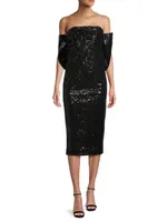 Loulou Sequined Bow-Back Midi-Dress