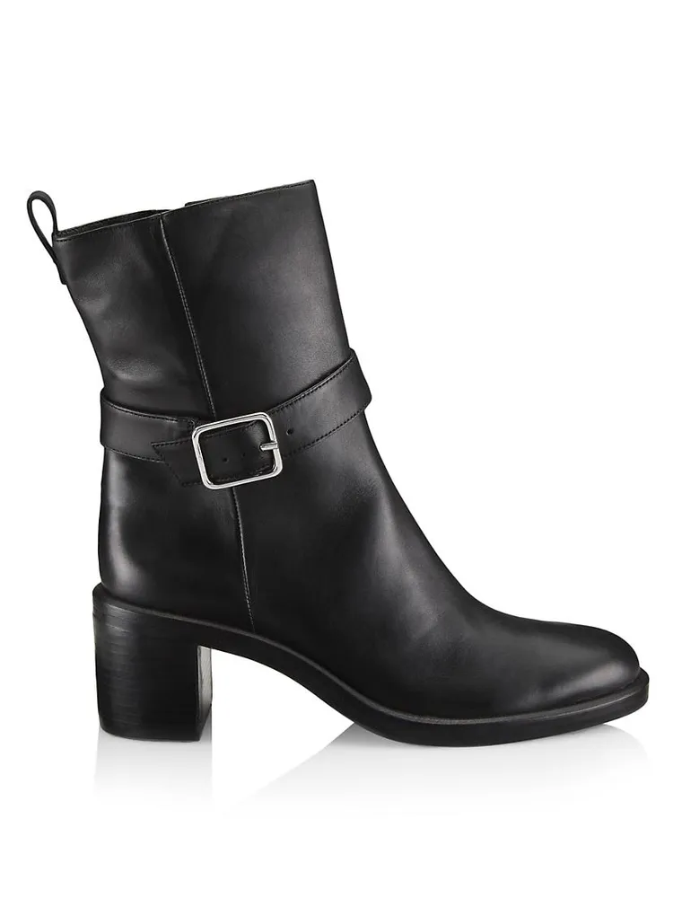 COLLECTION 64MM Leather Block-Heel Boots