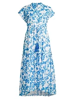 Mumi Printed Drawstring Midi-Dress