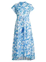 Mumi Printed Drawstring Midi-Dress