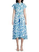Mumi Printed Drawstring Midi-Dress