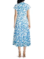 Mumi Printed Drawstring Midi-Dress