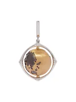 Mythology 18K Yellow, Black Rhodium & 0.08 TCW Diamond Spinning Globe Charm