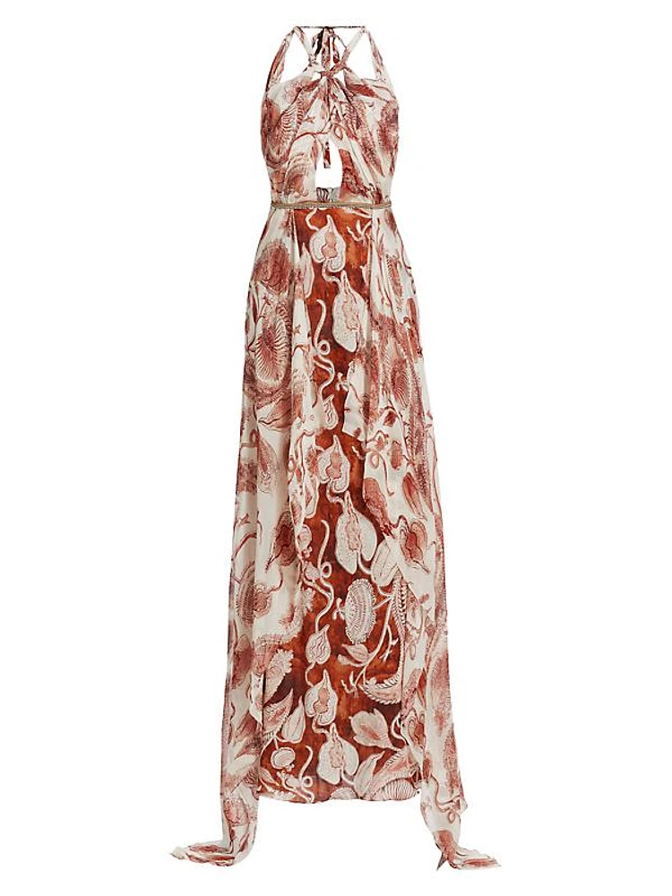 Rito Printed Chiffon Maxi Dress