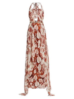 Rito Printed Chiffon Maxi Dress