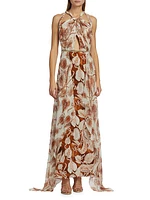 Rito Printed Chiffon Maxi Dress