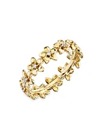 Tiny Plumeria Eternity 14K Yellow Gold & 0.06 TCW Diamonds Ring