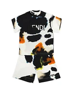 Boy's Logo Tie-Dye Print T-Shirt