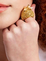 Fresh Squeeze Goldtone, Cubic Zirconia & Faux Pearl Cocktail Ring