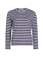 Long-Sleeve Striped Cotton T-Shirt