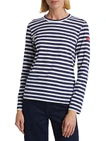 Long-Sleeve Striped Cotton T-Shirt