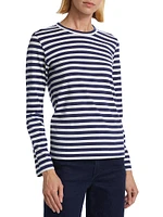 Long-Sleeve Striped Cotton T-Shirt