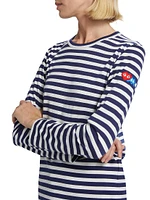 Long-Sleeve Striped Cotton T-Shirt