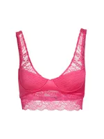 Satin & Lace Longline Underwire Bra