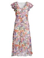 Avery Flutter-Sleeve Maxi Dress