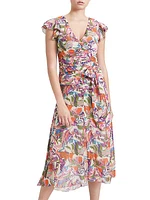 Avery Flutter-Sleeve Maxi Dress