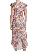 Avery Flutter-Sleeve Maxi Dress