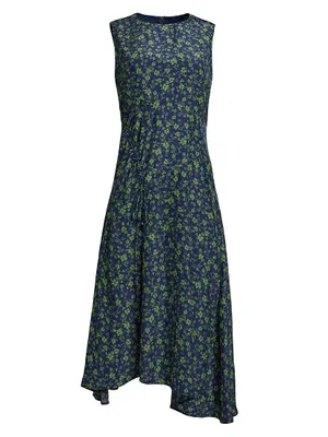 Lara Floral Drawstring Midi-Dress