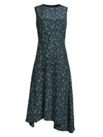 Lara Floral Drawstring Midi-Dress