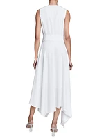 Natasha Belted Asymmetric Maxi Dress