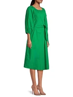 Bliss Belted Cotton Midi-Dress