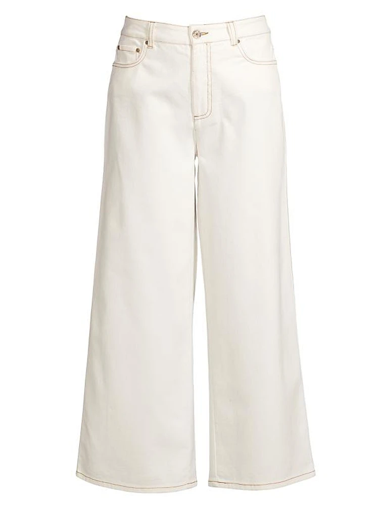 Sally High-Rise Cropped Wide-Leg Jeans