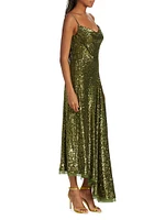 Asymetric Sequin & Chiffon Slipdress