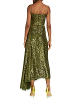 Asymetric Sequin & Chiffon Slipdress