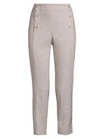 Straight-Leg Linen-Blend Sailor Pants