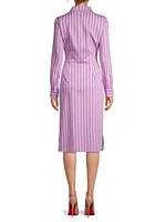 Striped Tie-Front Shirtdress