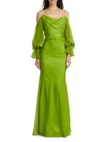 Sage Jubilent Chiffon Gown