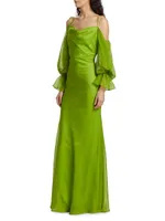 Sage Jubilent Chiffon Gown