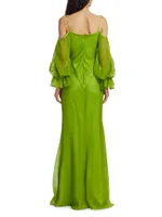 Sage Jubilent Chiffon Gown